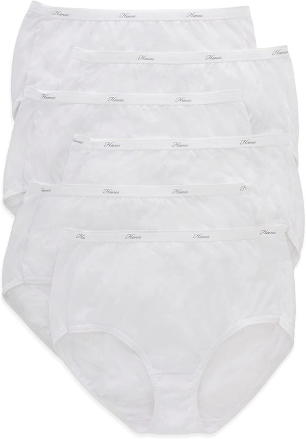 Hanes PW40WH Women's Cotton Assorted Briefs 10-Pack for sale