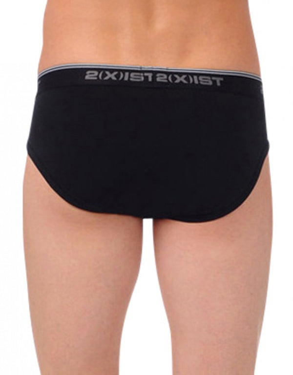 2(X)IST Mens Cotton Stretch No Show Brief 3-Pack,Black/Black/Black,Small at   Men's Clothing store