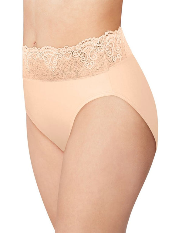 Bali Women's Smooth Passion For Comfort Lace Hi Cut Brief - Dfpc62l 9/2xl  Sheer Pale Pink : Target