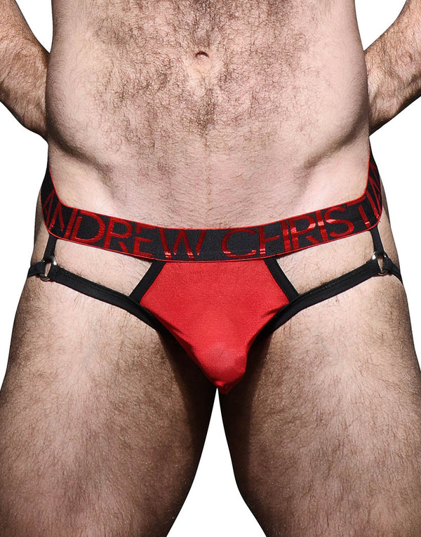 Andrew Christian Scarlet Mesh Y-Back Thong w/ Almost Naked 92316