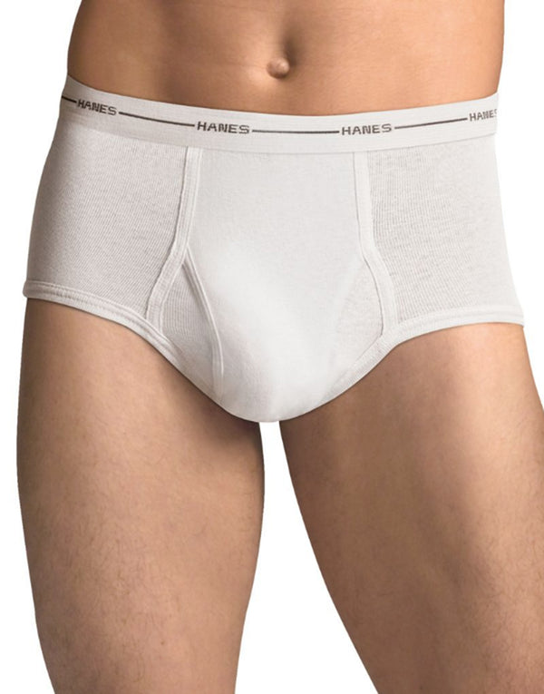 Set Of Three (3) White Hanes Men's Classic Briefs Underwear Size