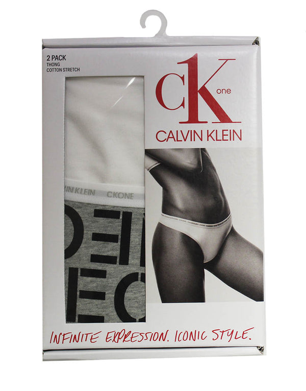 Calvin Klein Women's Underwear Thongs Set of 2 Qd1645y Large