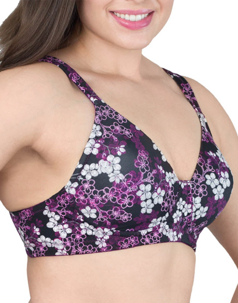 LEADING LADY Molded Padded Seamless Wirefree Bra, Lavender Blue, 52F 