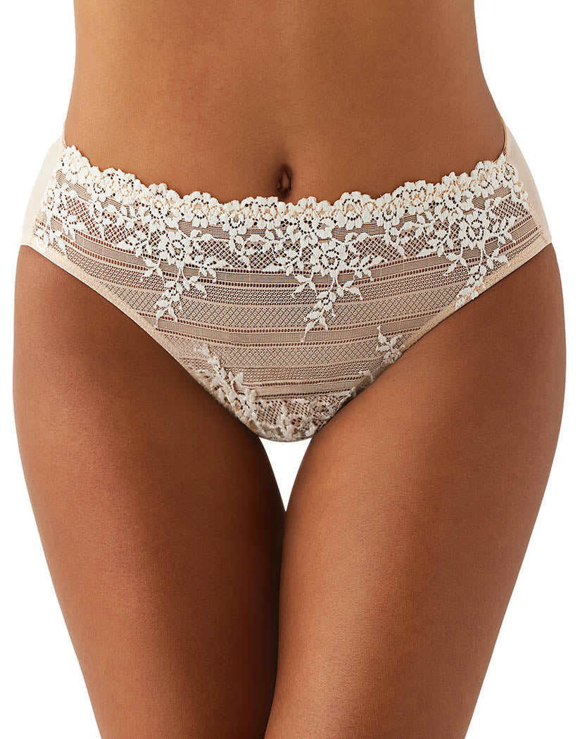 Sand/ Ivory Front Wacoal Embrace Lace Hi Cut Brief 841191