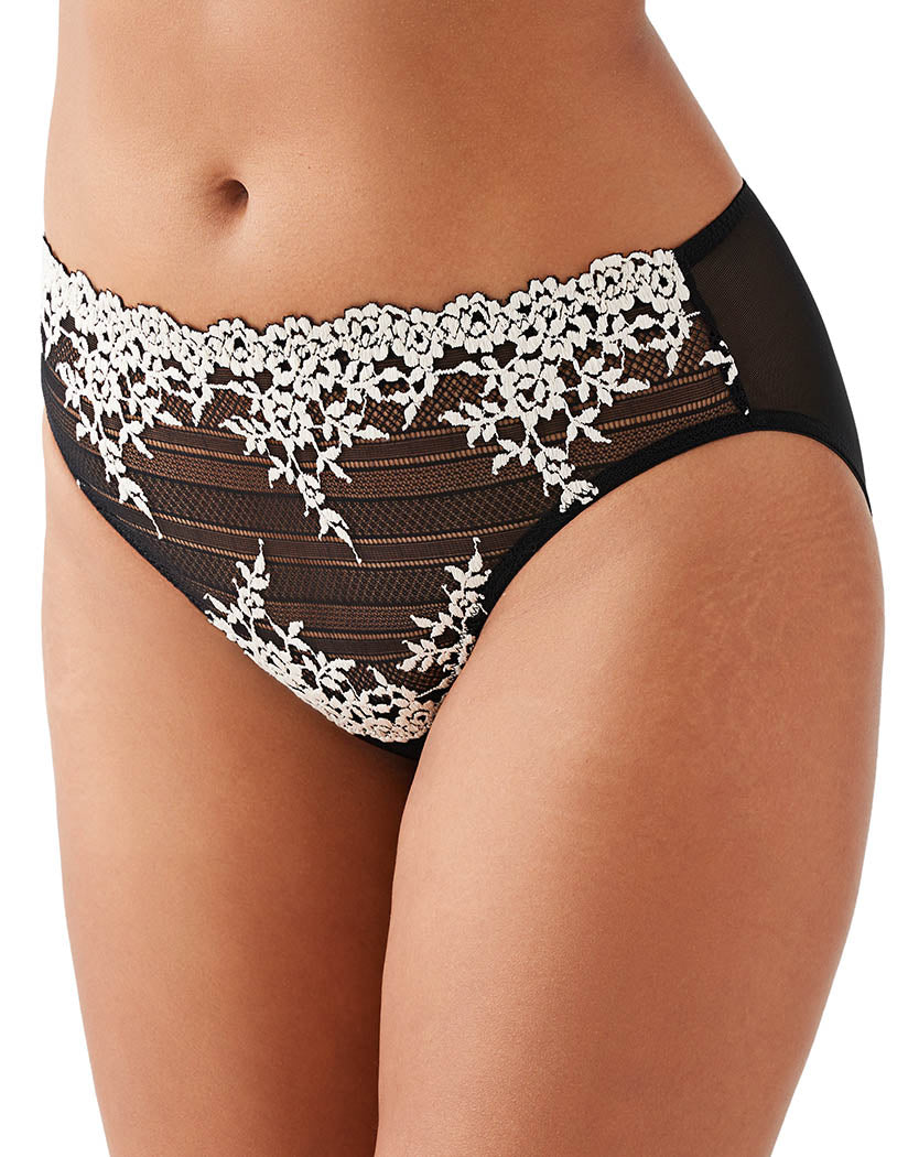 Black Side Wacoal Embrace Lace Hi Cut Brief 841191