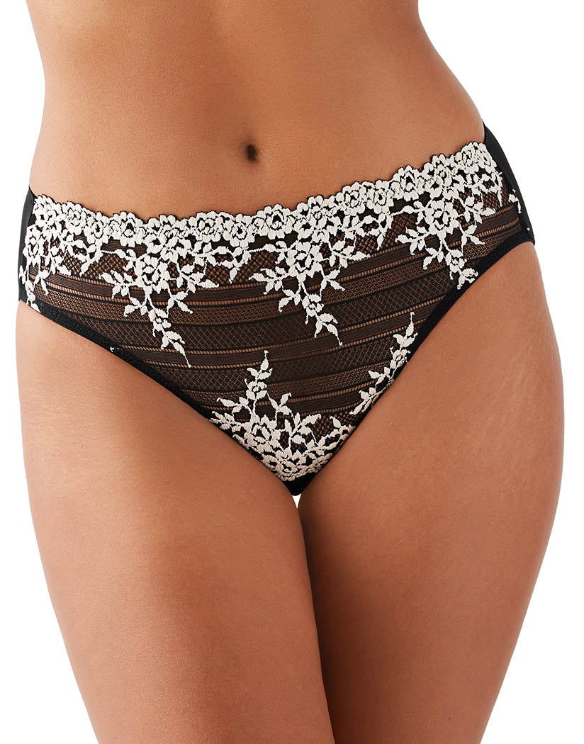 Black Front Wacoal Embrace Lace Hi Cut Brief 841191