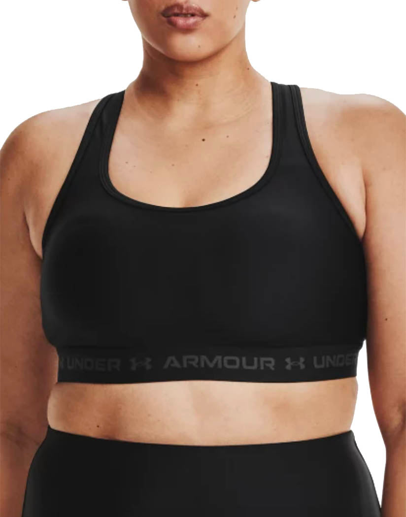 Under Armour Crossback Mid Sports Bra for Ladies - Black/Black/Jet Gray - XL