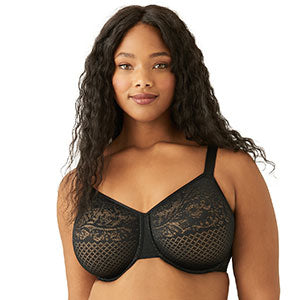 Hanes Women's Full Coverage SmoothTec Band Unlined Wireless Bra G796 -  Black L 1 ct