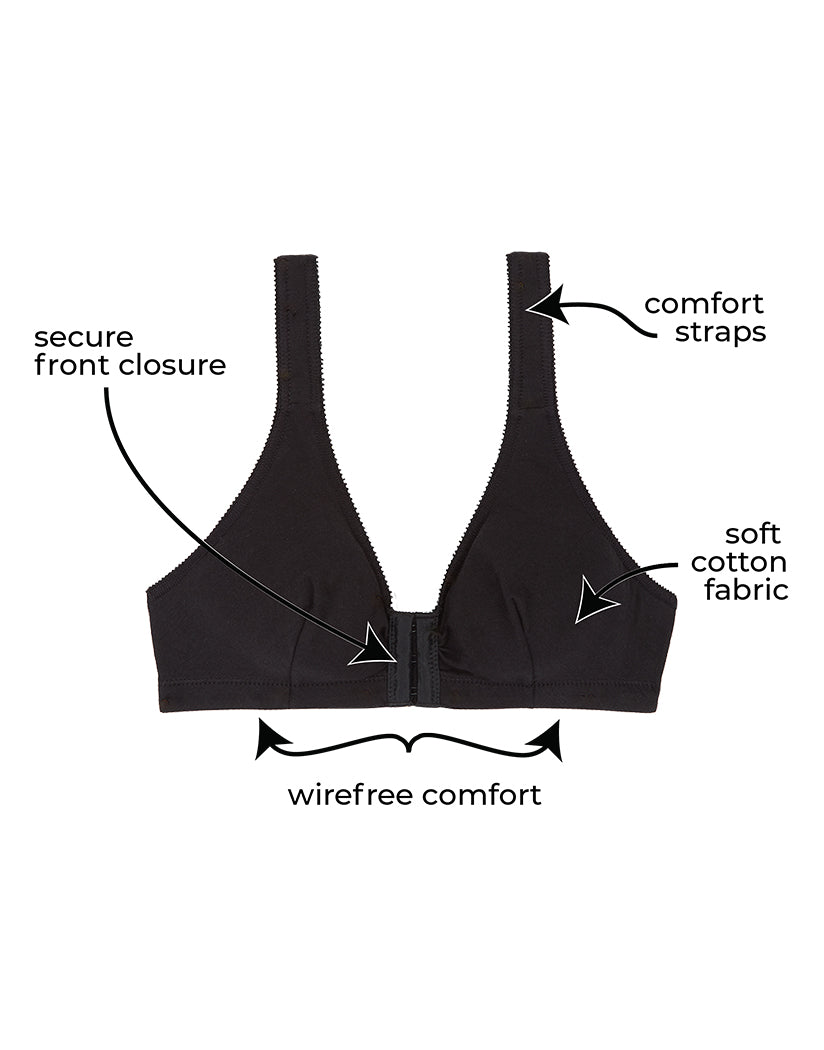 Leading Lady The Meryl Cotton Front Opening Wire-free Leisure Bra - Wh -  Curvy