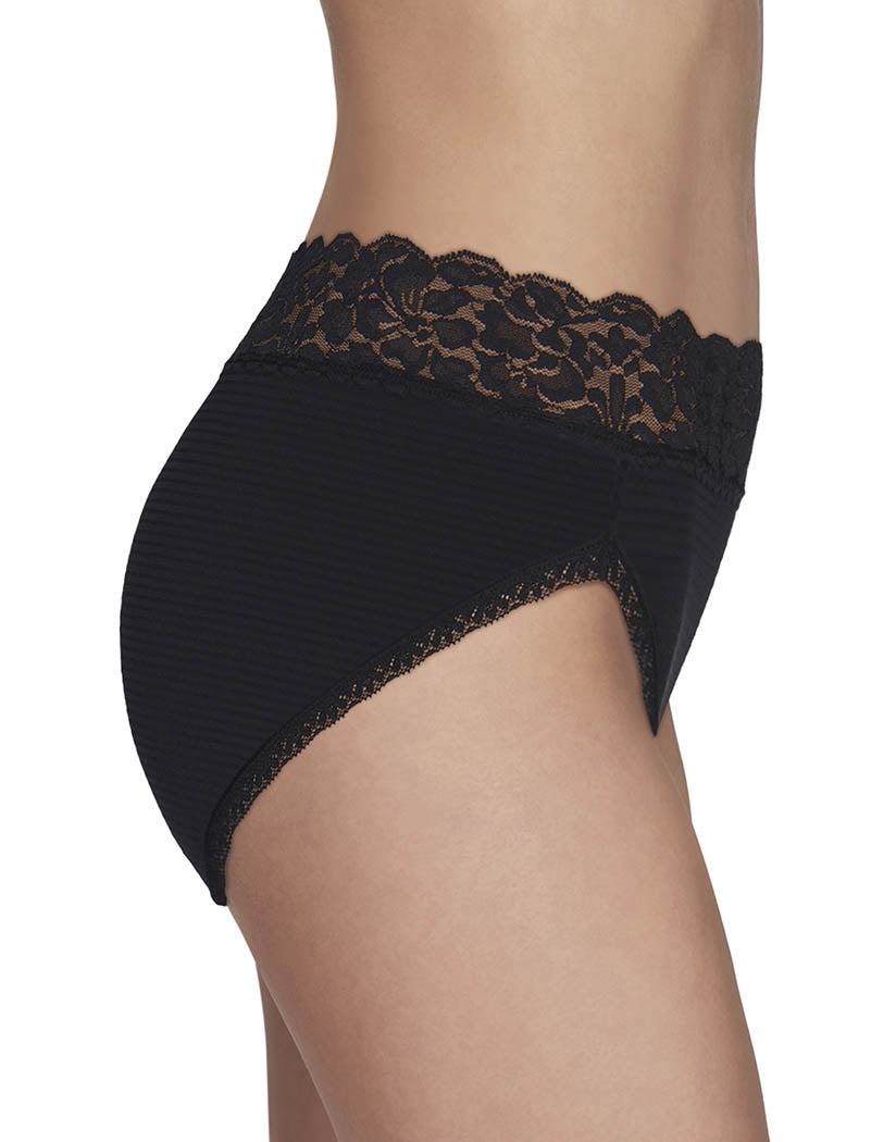 No-Show Black Lace High Cut Brief - Limited