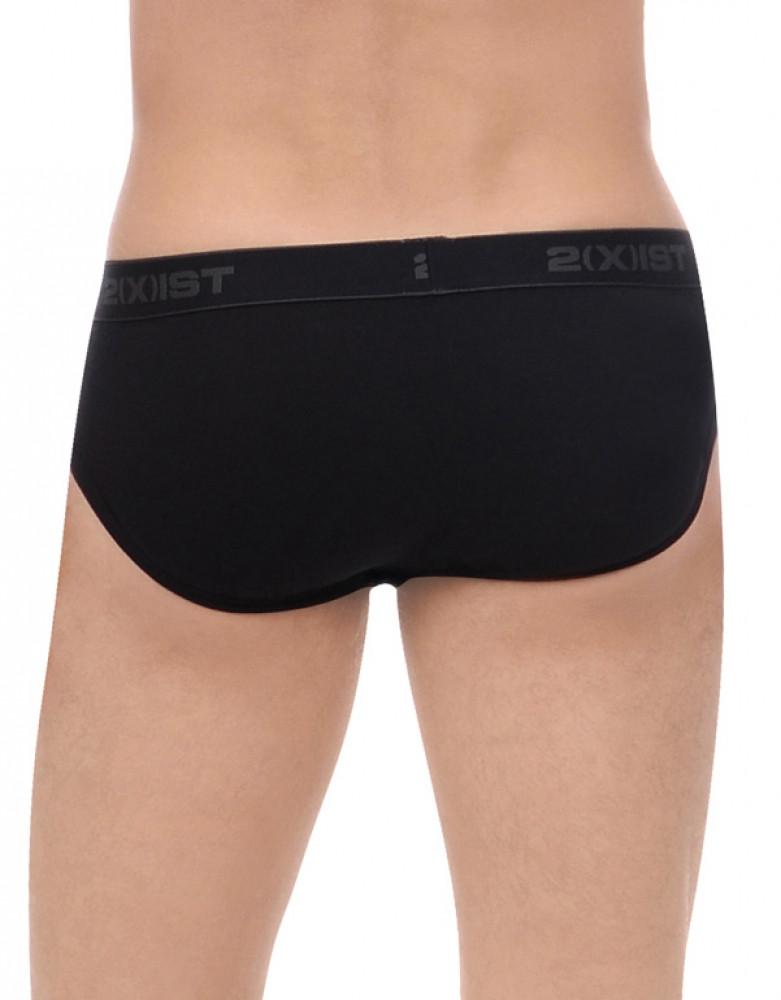 2(x)ist 3 Pack Essential Men's Boxer Briefs 100% Cotton Seamless Underwear,  Black, Size Small 