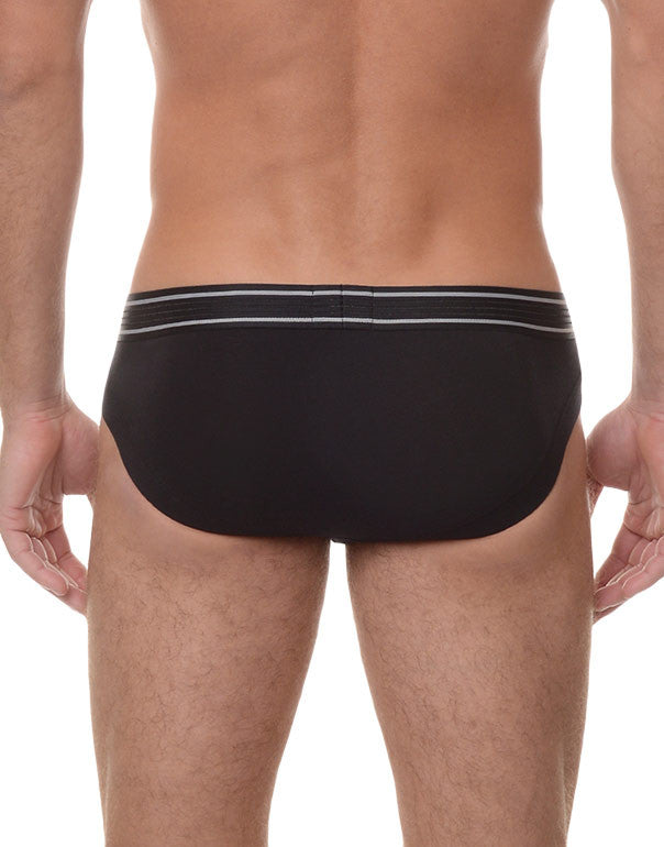 $27 2Xist Underwear Men Black Sport Performance No Show Logo NO-Show Brief  L