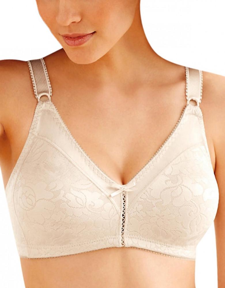 Women's Bali 3372 Double Support Lace Wirefree Spa Closure Bra (Crystal  Grey 40B) 