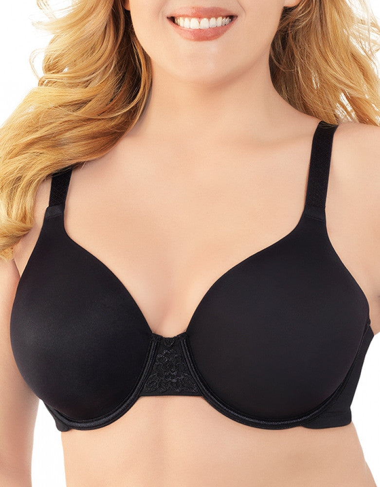 Vanity Fair Body Caress Beauty Back Convertible Wire-free Bra In Midnight  Black
