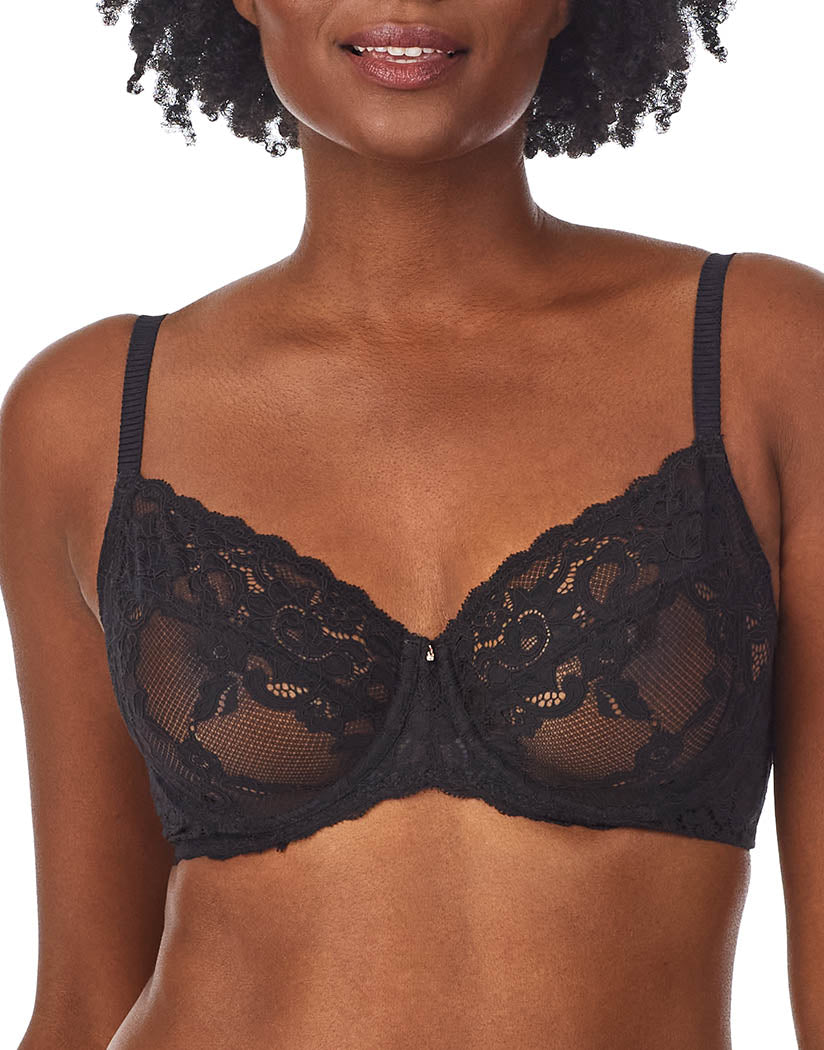 Buy Black Recycled Lace Full Cup Bra 38G, Bras