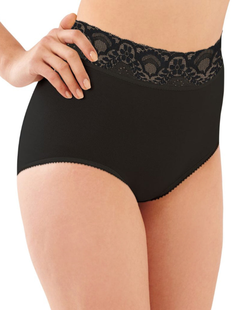 BALI Lacy Skamp Panties Style 2744 Brief Nylon Spandex Cotton