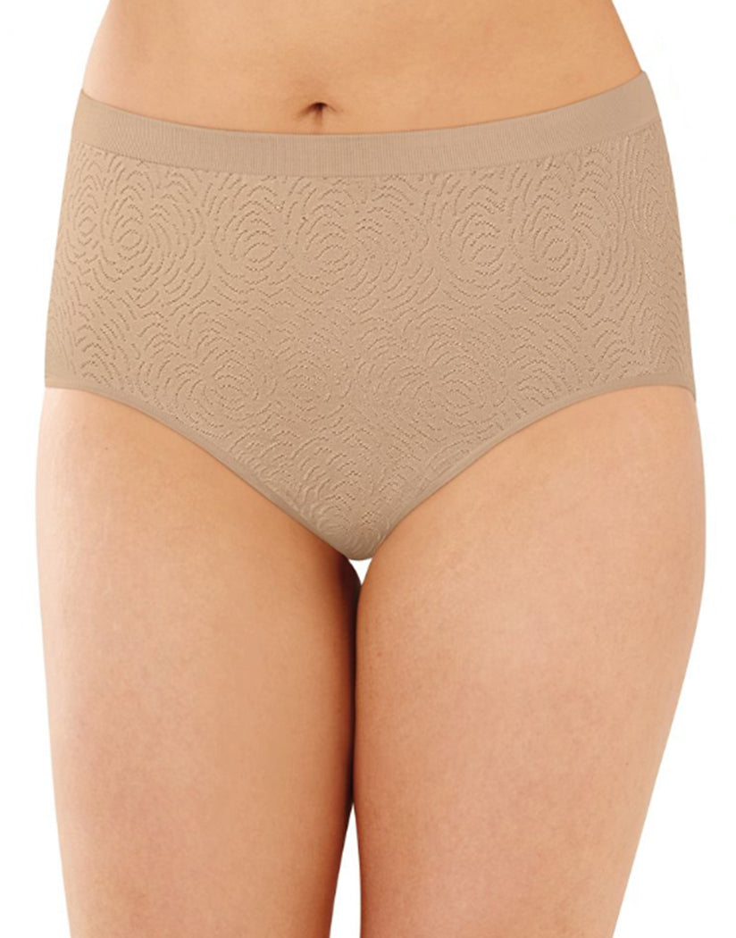 Bali Women's Comfort Revolution Seamless Brief Panty,Black/Nude,6/7 at   Women's Clothing store