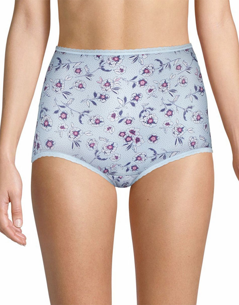 Bali Skimp Skamp Cool Cotton Brief 3-Pack White/Blue Whimsy/Turquoise  Whimsy Floral 8 Women's 