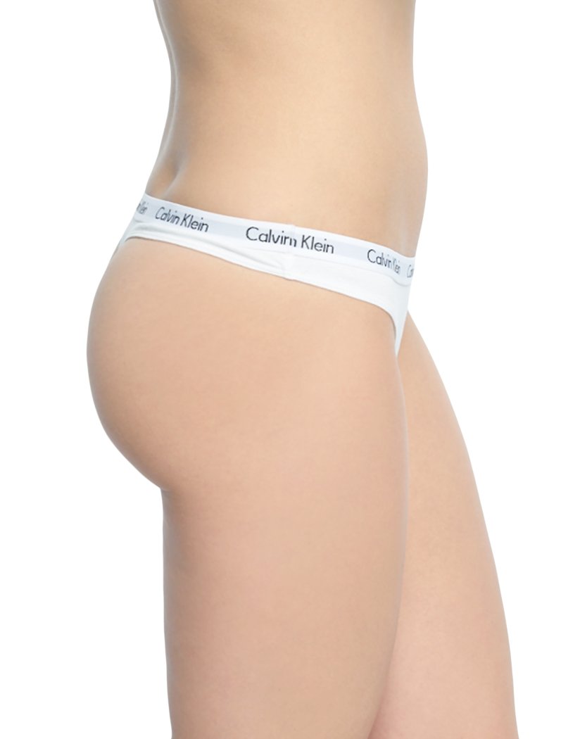 Calvin Klein 3-pack Striped Logo Cotton Blend Thongs in White