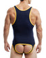 Navy/Yellow Back Go Softwear Endurance Jock Singlet 8638