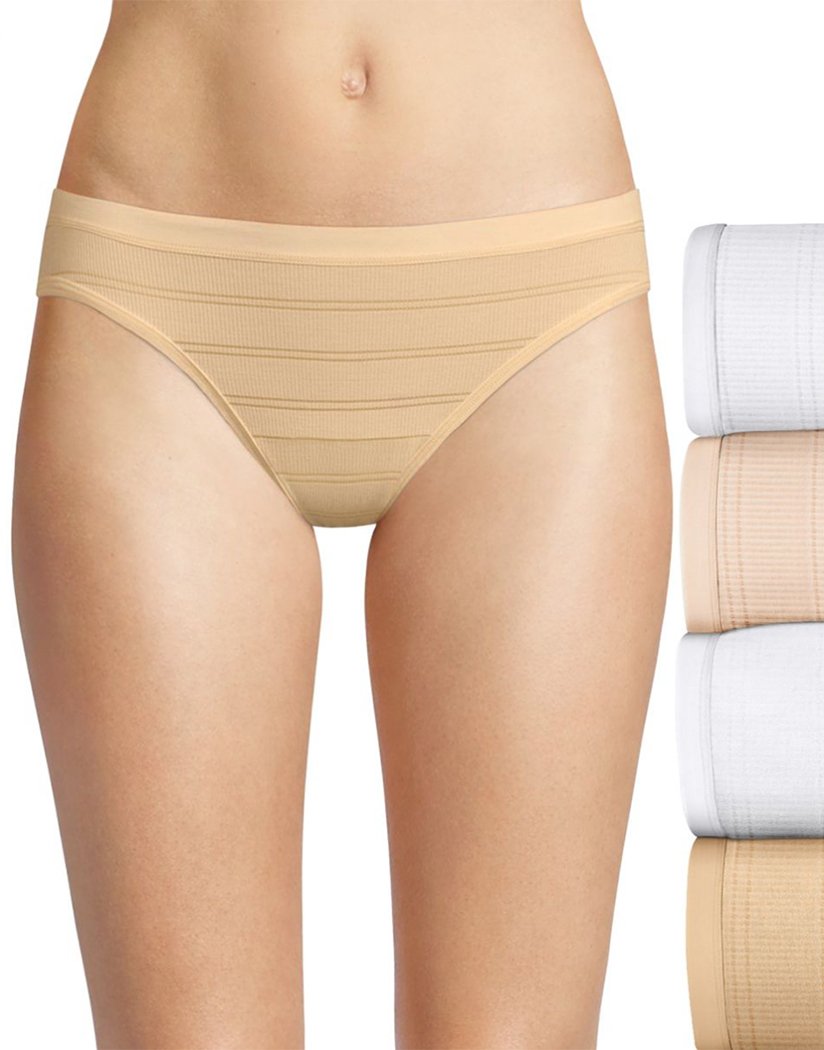Hanes Women Pantes Brief Ultimate Breathable Comfort Micro Mesh Bikini  4-Pack