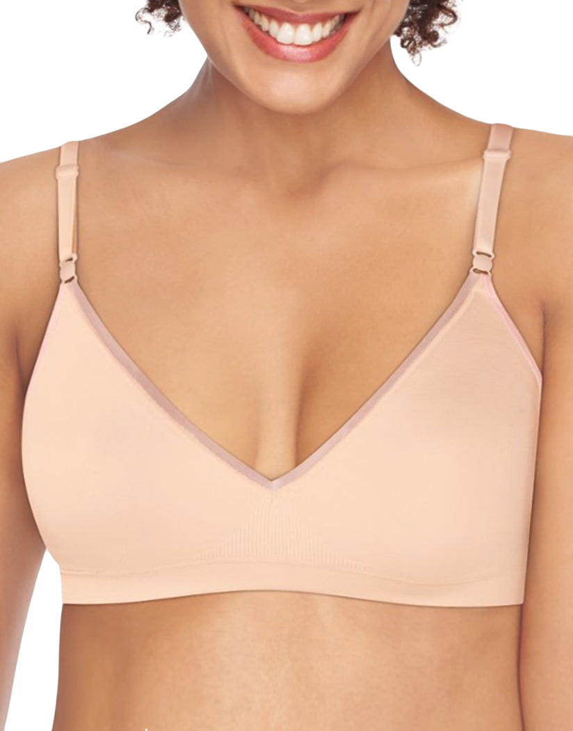 Hanes Oh So Light Women's Wireless T-Shirt Bra, Comfort Flex Fit Nude XL 