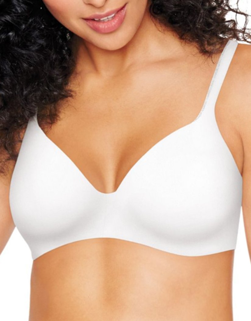 Hanes Women's Cozy Seamless Wire Free Bra, White, Large With