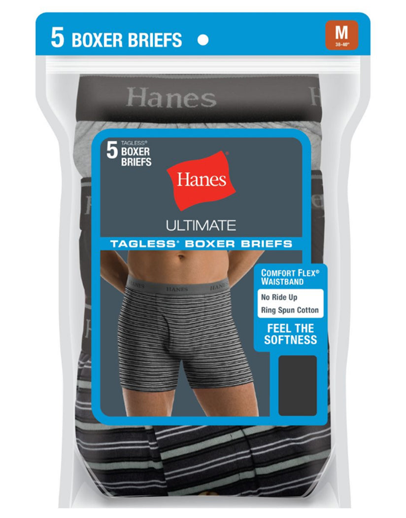 Hanes Men TAGLESS Ultimate Fashion Stripe Boxer Briefs with