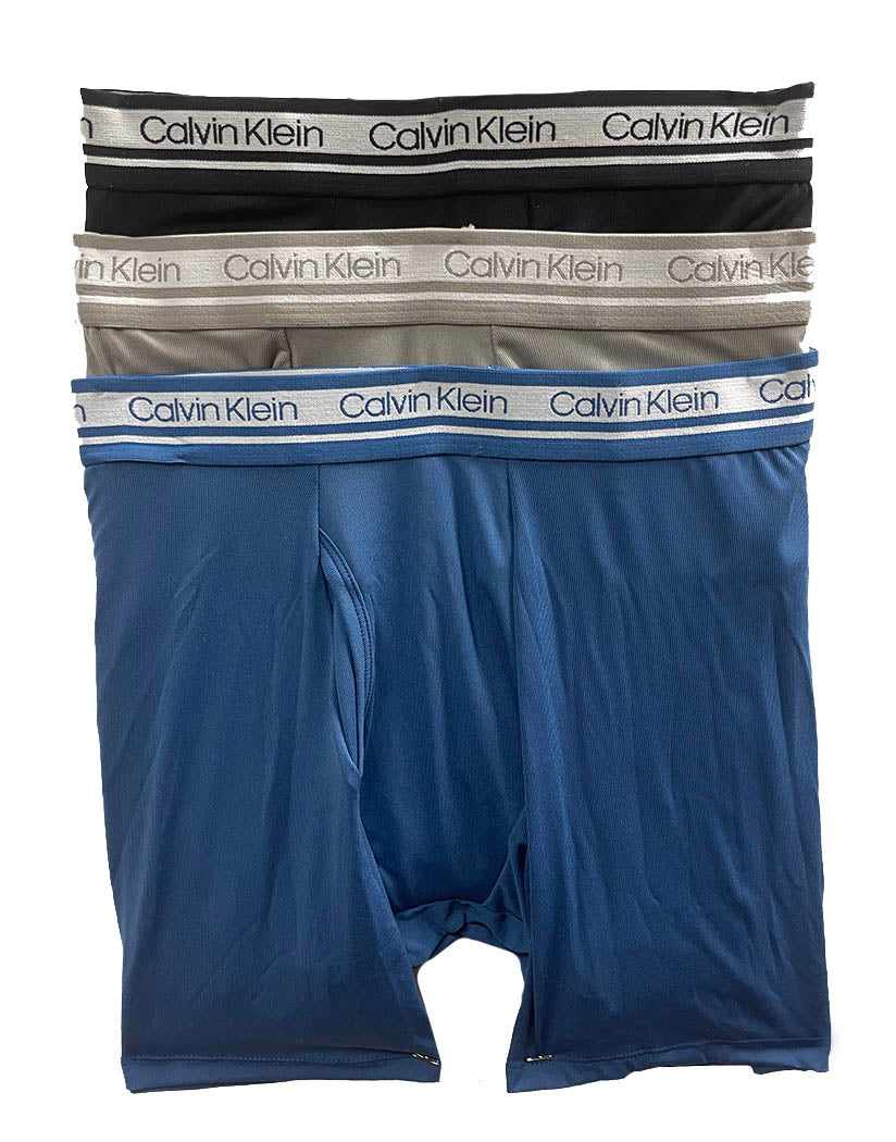 Men 3-Pack Calvin Klein Microfiber Trunk Briefs Classic Fit CK Underwear  (B-G-O)