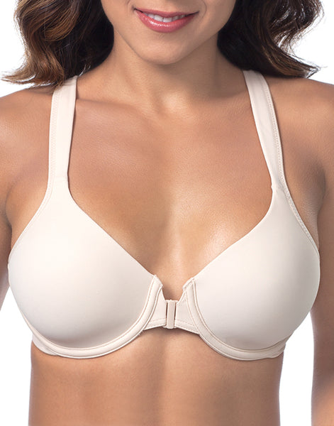 LE MYSTERE Nude Sheer Mesh Unlined Underwire Front Closure