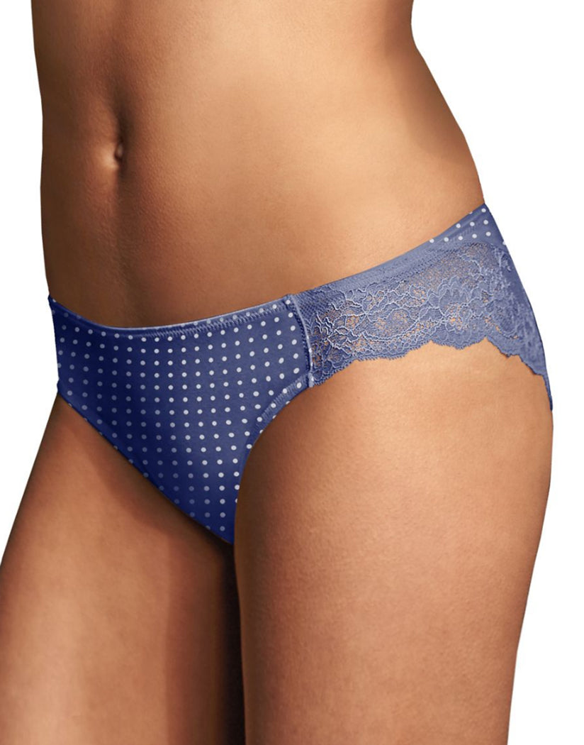 Navy Blue High Leg Comfort Lace Knickers