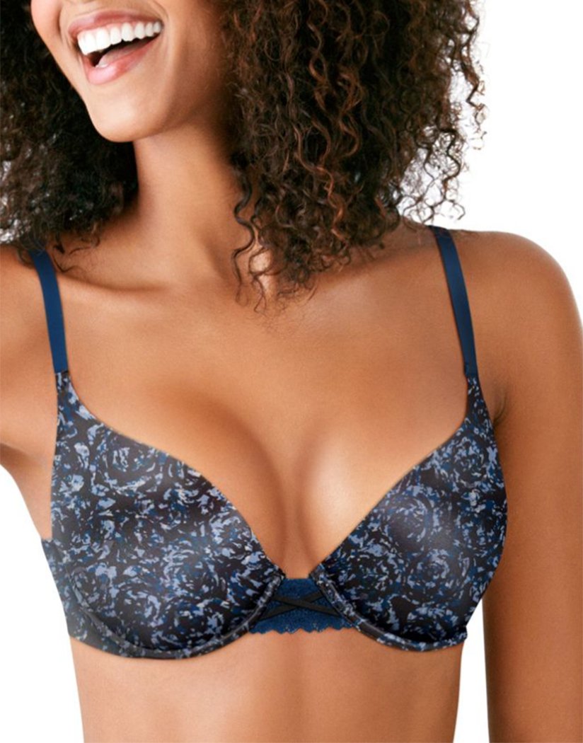 Women Lace Push Up Bra,Soft Underwire Padded Add Cups Lift Up Everyday Bra  (Color : Blue skin, Size : (38) 38A)