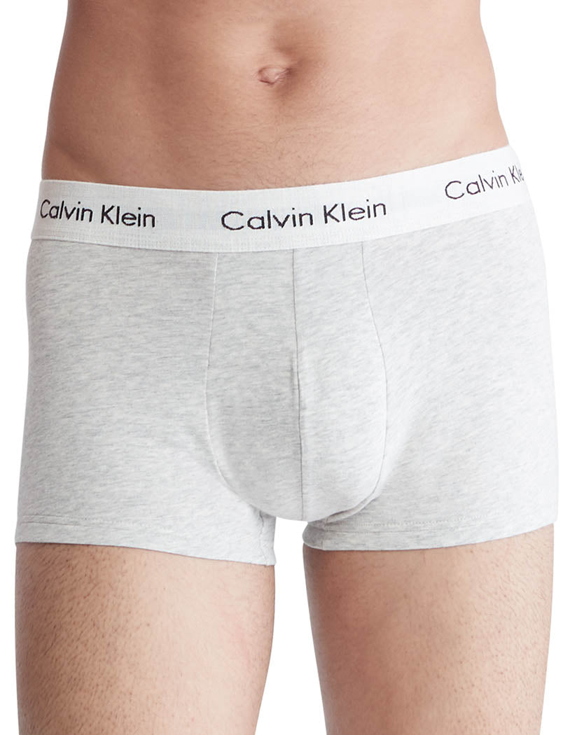 Calvin Klein Cotton Stretch Low Rise Trunk 3-Pack Grey/Silver NB2614-955 -  Free Shipping at LASC