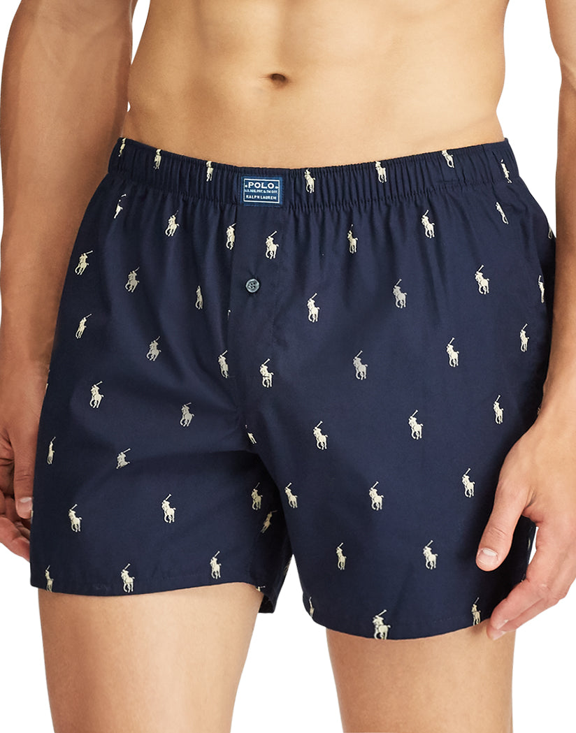 Men's Blue Scottie Dog Lover Print Stretch Cotton Knit Boxer Shorts