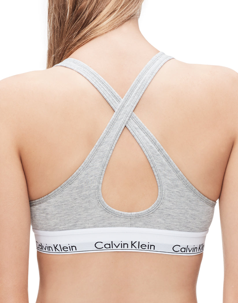 Calvin Klein Women's Modern Cotton Bralette, Grey Heather/White, X