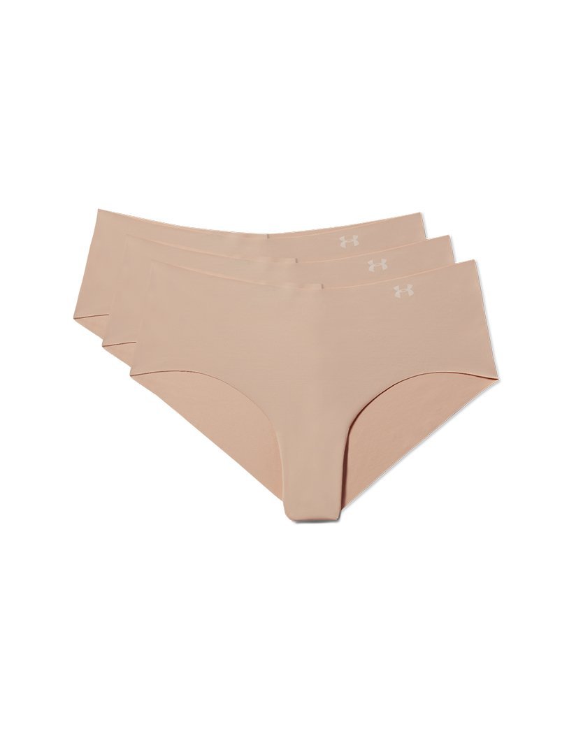 Under Armour UA Pure Stretch Thong Panties Underwear 3-Pack Nude Beige XL