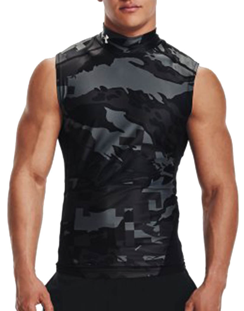 Under Armour Men's Iso-Chill Compression Mock Printed Sleeveless - Black, SM