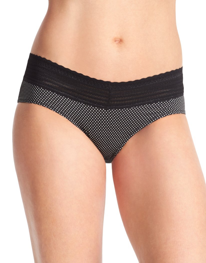 Warner's Women's No Muffin Top No Pinching Hipster Panty with Lace 4-Pack  (2 Beige/Black Dots/Black, S (5)) 