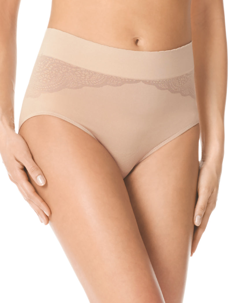 Seamless Mesh Lace Hipster, natural